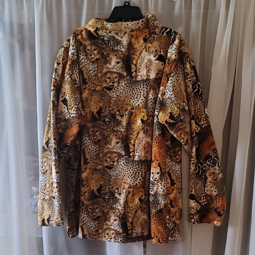 Handmade Leopard Print Fleece Pullover Top